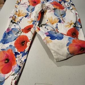 7 For All Mankind Floral Straight Leg Pants - Multicolor